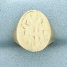 Antique Monogram Signet Ring In 10k Yellow Gold