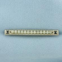 Antique Seed Pearl Pin In 10k White Gold