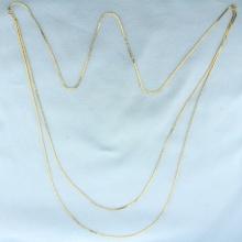 Long Double Strand S-link Chain Necklace In 14k Yellow Gold