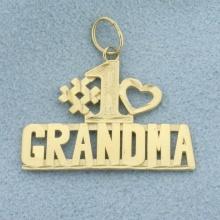 Diamond Cut #1 Grandma Charm In 14k Yellow Gold