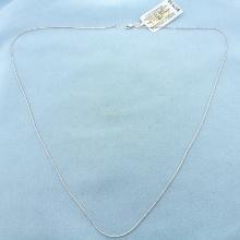 New 20 Inch Box Link Chain Necklace In 14k White Gold