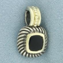 David Yurman Onyx Albion Pendant In Sterling Silver And 14k Yellow Gold