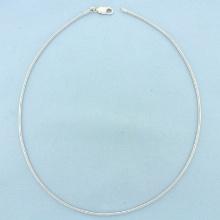 18 Inch Omega Link Necklace In 14k White Gold