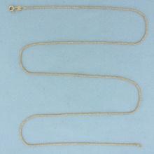 Italian 24 Inch Foxtail Link Chain Necklace In 14k Yellow Gold