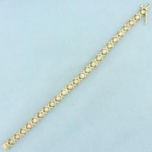 Designer X And O Diamond Tennis Bracelet In 14k Yellow Gold