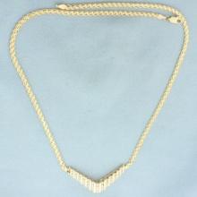 Diamond V Necklace In 14k Yellow Gold