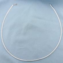 Italian 17 Inch Reversible Omega Link Necklace In 14k Yellow And White Gold