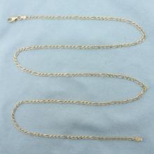 Italian Mens 26 Inch Figaro Link Chain Necklace In 14k Yellow Gold