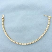 Diamond Tennis Line Bracelet In 14k Yellow Gold