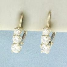 Diamond Drop Earrings In 14k White Gold