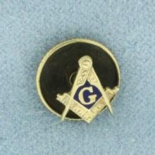 Vintage Masonic Pin In 14k Yellow Gold