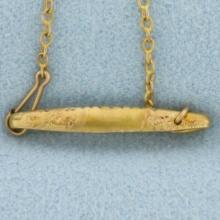 Antique Tie Pin With Chain In 10k Yellow Gold