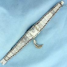 Vintage Diamond Windup Concealed Watch In 14k White Gold