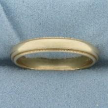 Mens Milgrain Beaded Edge Wedding Band Ring In 14k Yellow Gold