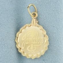 Jamaica Medallion Charm In 14k Yellow Gold