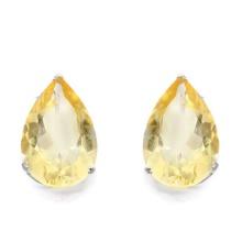 5x7 Pear Citrine Earrings In Sterling Silver