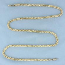 25 Inch Heavy Solid Rope Link Chain Necklace In 14k Yellow Gold