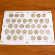 1934-1945 Mercury Dimes Set Collection Brilliant Uncirculated