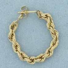 Single Rope Front To Back Hoop Earring In 14k Yellow Gold