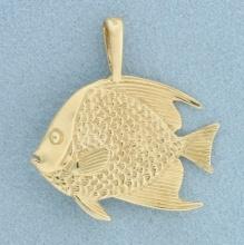 Designer Kabana Fish Pendant In 14k Yellow Gold