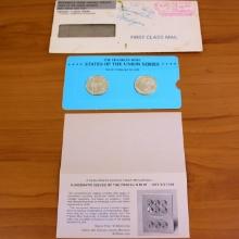Franklin Min States Of The Union Sterling Silver Coins Massachusetts And Michigan Original Packaging