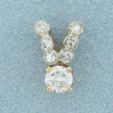 Diamond V Pendant In 14k Yellow Gold