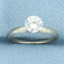 Egl Certified Solitaire Diamond Engagement Ring In 14k White Gold