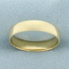 High Polish Half Dome Wedding Band Ring In 14k Yellow Gold