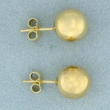 10mm Ball Stud Earrings In 18k Yellow Gold