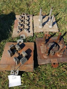 Lot of 4 Frick wooden foundry molds