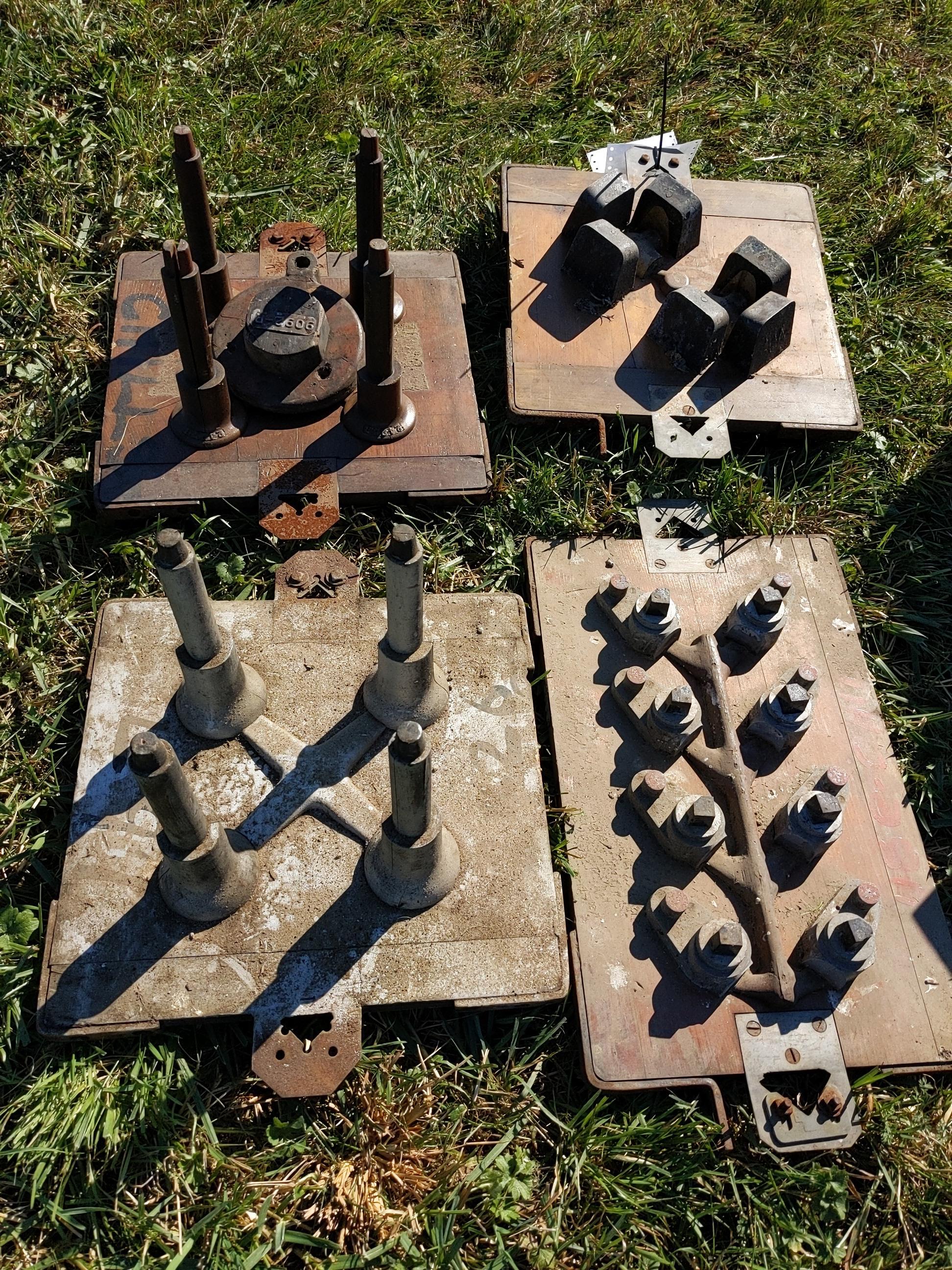 Lot of 4 Frick wooden foundry molds