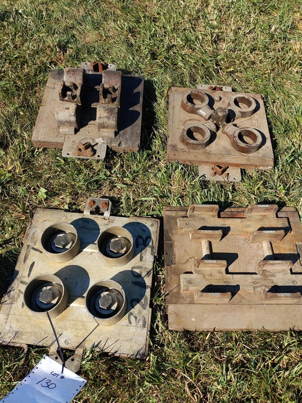 Lot of 4 Frick wooden foundry molds