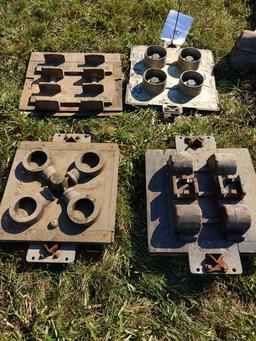 Lot of 4 Frick wooden foundry molds