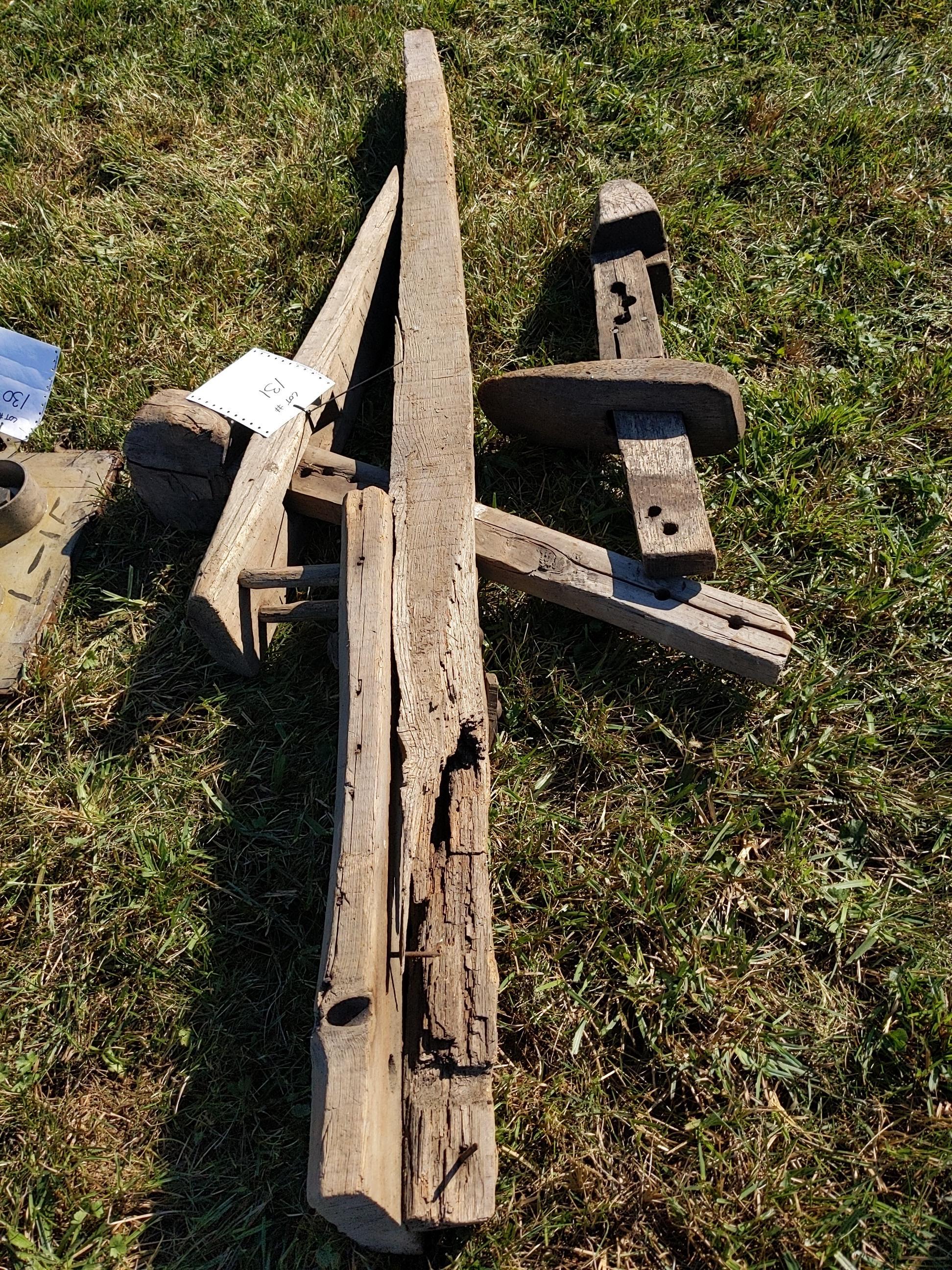 Old wooden plow