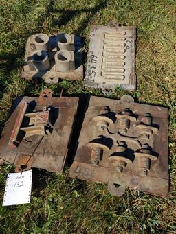 Lot of 4 Frick wooden foundry molds