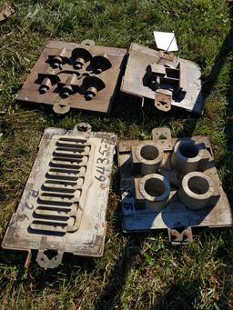 Lot of 4 Frick wooden foundry molds