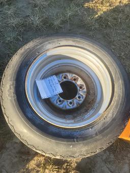 Case IH inclined baler tire and rim.