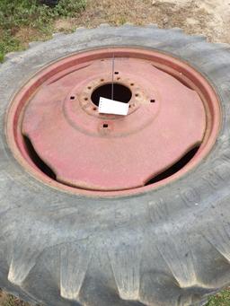 18.4x38 Armstrong tires on 9 bolt dual rims