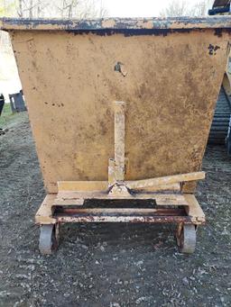 Steel dump scrap hopper on wheels