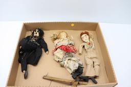 (2) Marionette puppets and doll