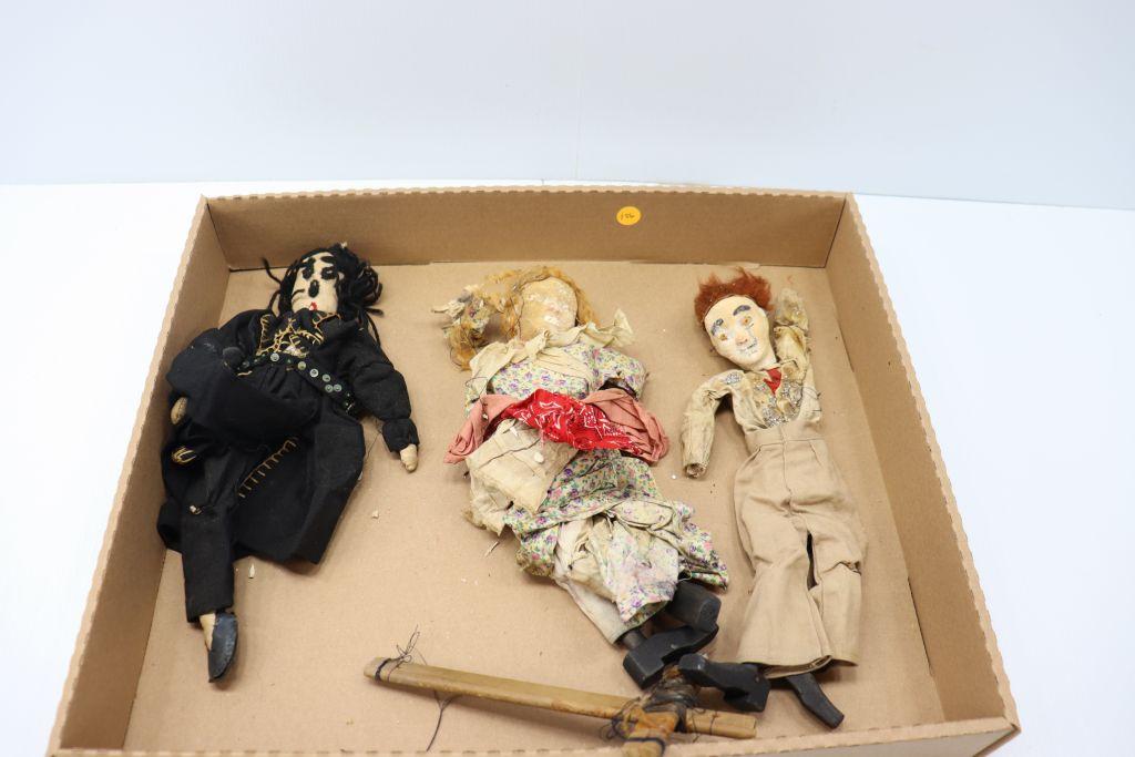 (2) Marionette puppets and doll