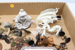 Assorted metal and plastic fantasy miniatures