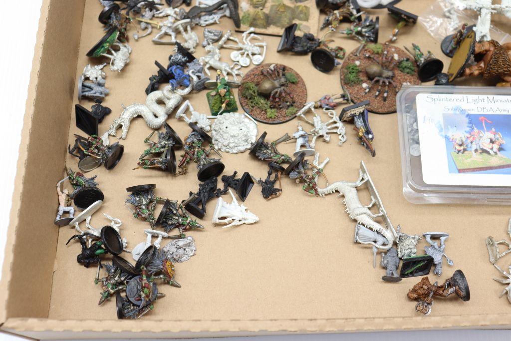 Assorted metal and plastic fantasy miniatures