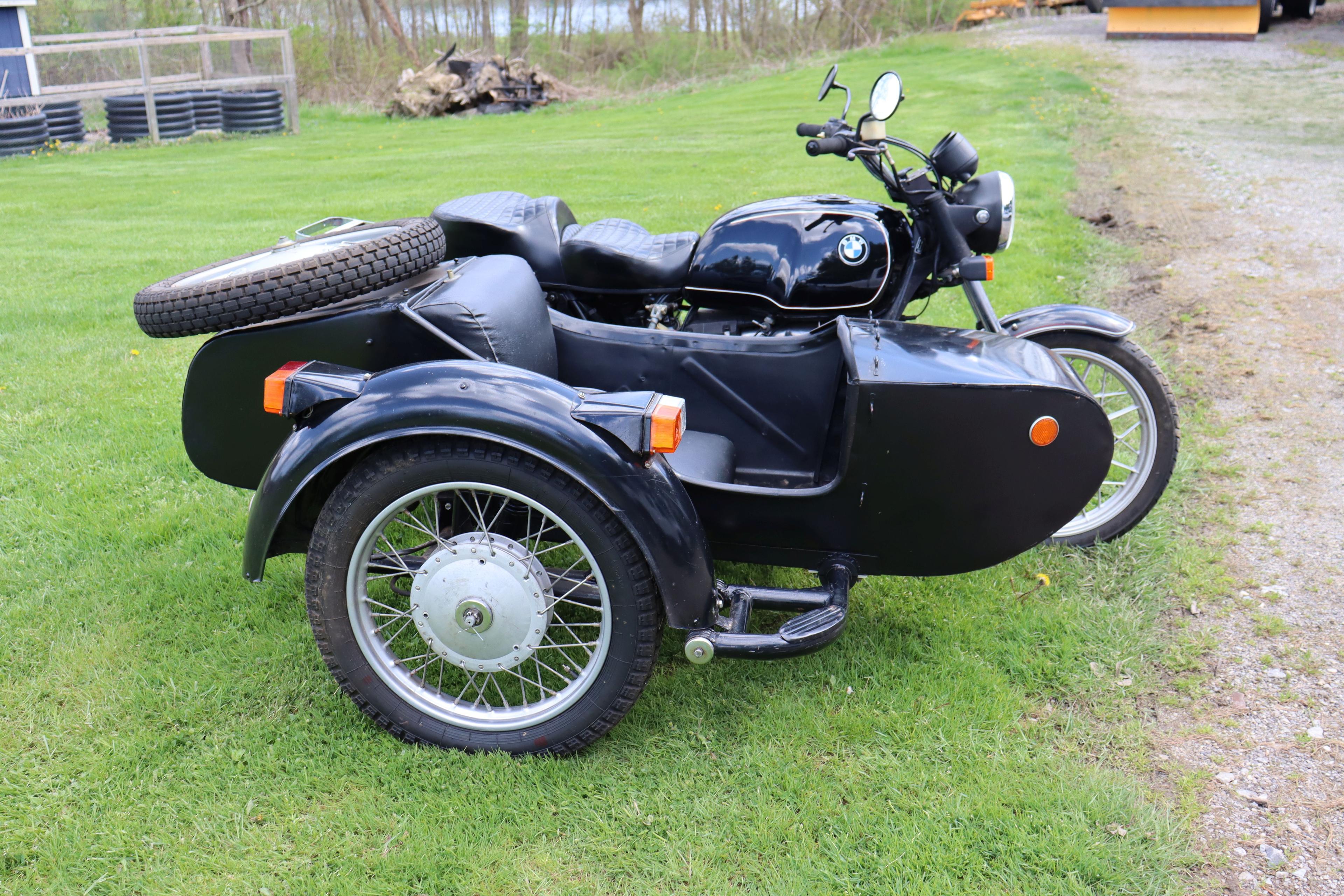 1981 BMW  R100 motorcycle with side car, 32,355 miles, VIN 6175201