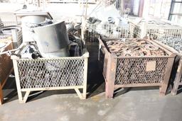 assortment of parts with clamps, weights