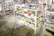 shelf with assorted nuts, bolts,
