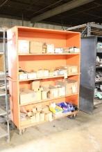 cart with parts, supplies