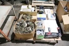 Assortment of nails, staples, ear  protection, & misc.