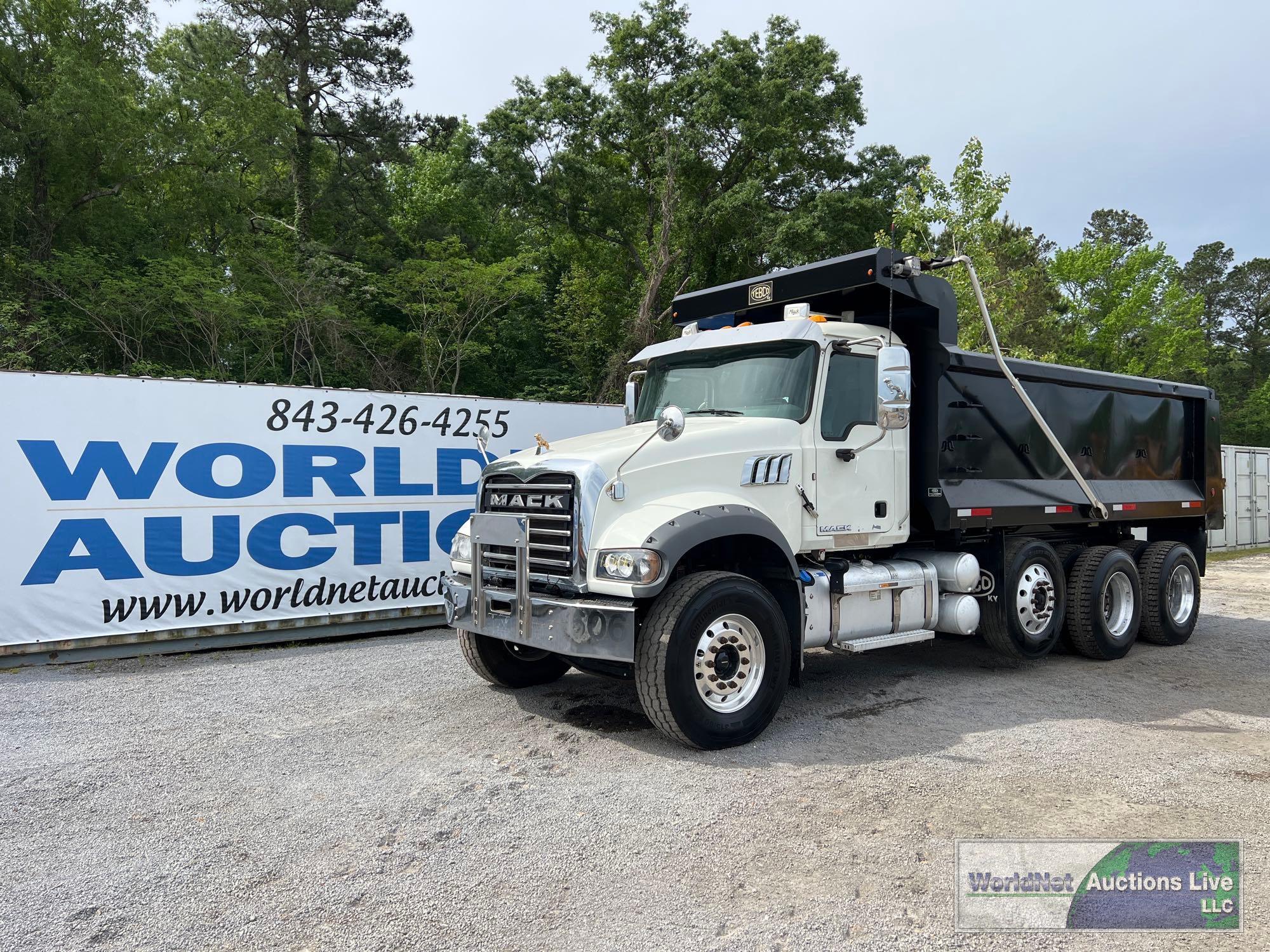 2018 MACK GU713 TRI-AXLE DUMP TRUCK, VIN # 1M2AX04C9JM038059