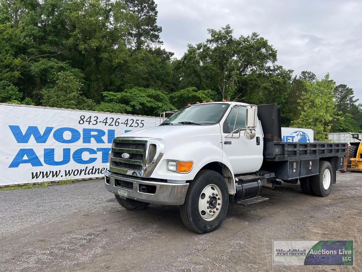 2009 FORD F-750XL SUPER DUTY FLAT BED TRUCK, VIN # 3FRXF75E49V213650